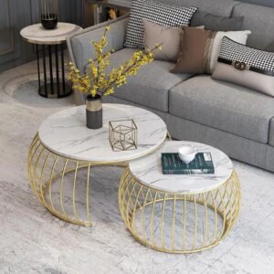 Side Table Gold Marmer